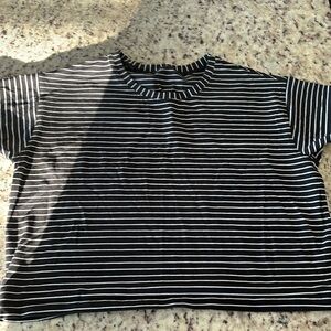 Lulu lemon size small cropped stripped tee never worn great condition